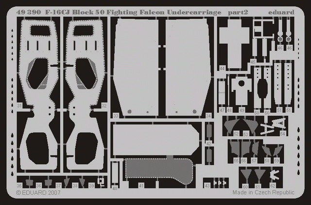 Train d&amp;#39;atterrissage Eduard 49390 F-16CJ Block 50 au 1/48 Tamiya – image 2