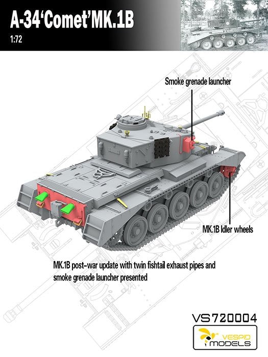 Vespid Models VS720004 A-34 Comet MK.1B 1/72 – immagine 7
