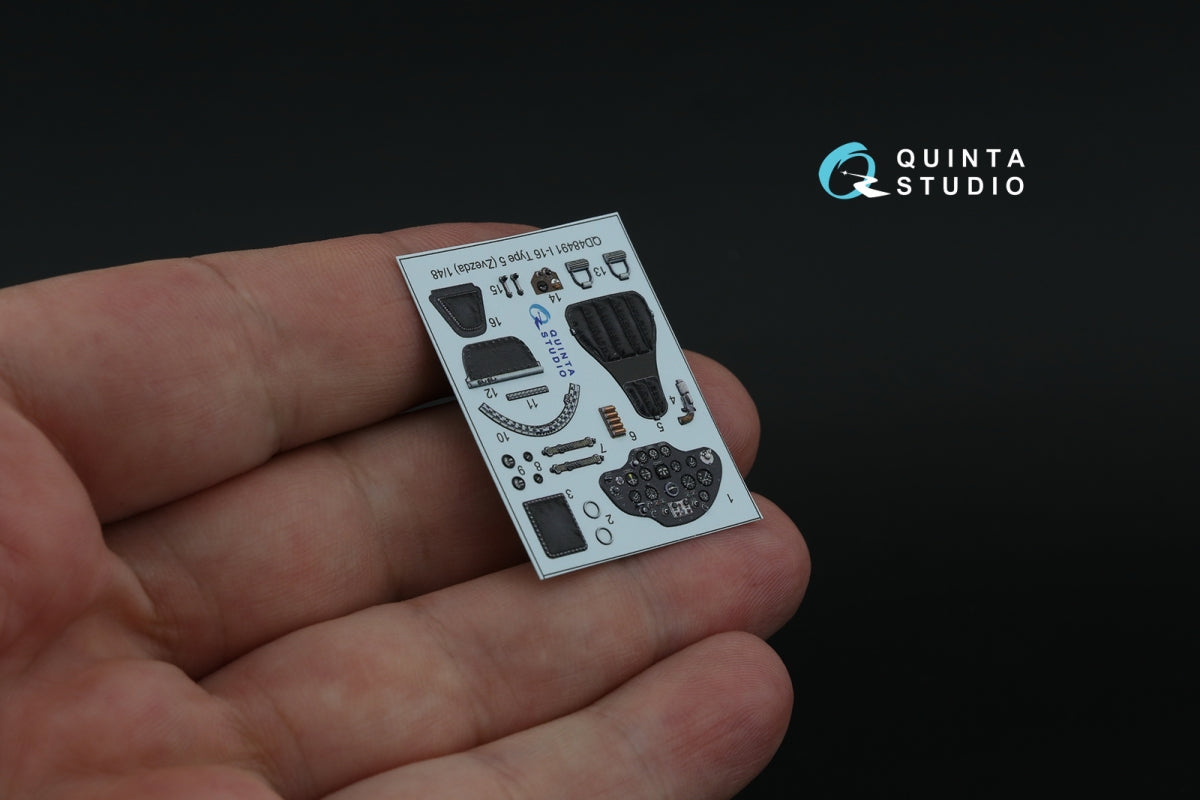 Quinta Studio QD48491 I-16 3D-Printed coloured Interior on decal paper (for Zvezda kit) 1/48 – imagen 11