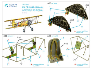 Quinta Studio QD32152 PT-13/N2S-2/5 Kaydet 3D-Printed &amp;amp; coloured Interior on decal paper (ICM) 1/32 – Bild 2