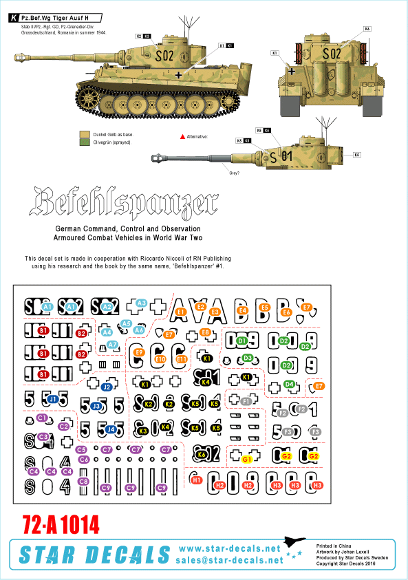 Star Decals 72-A1014 Befehlspanzer # 5. German Command 1/72 – Bild 3