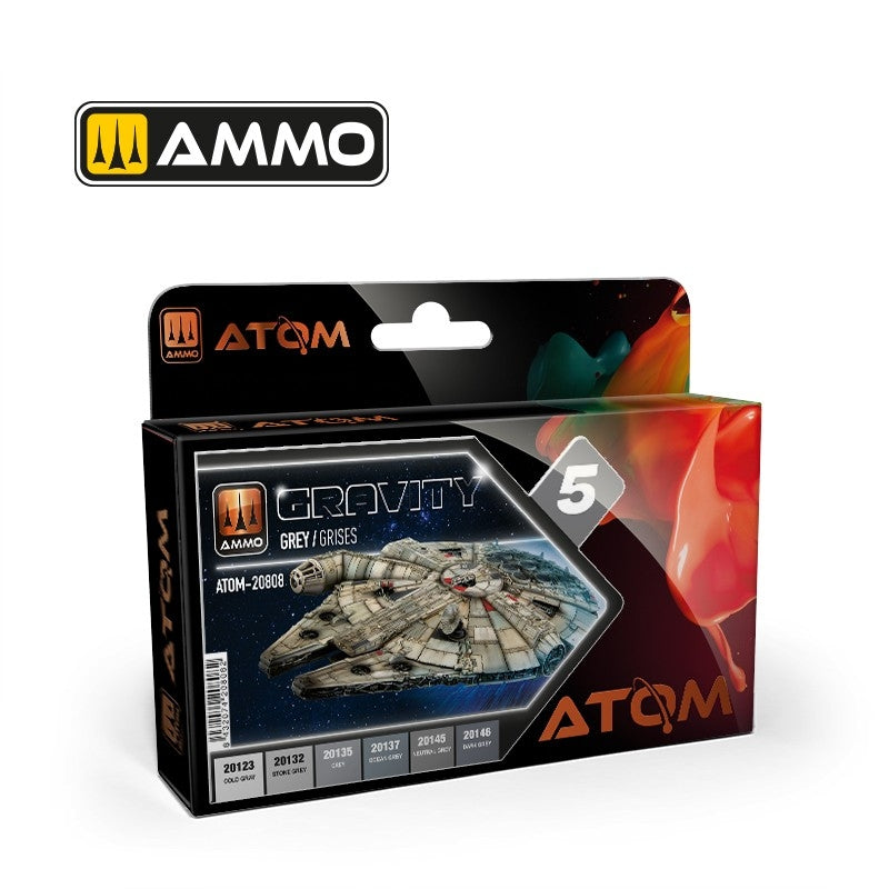 Munitions Mig Jimenez 20808 ATOM Gravity Gray Set 6x20ml