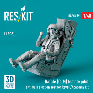 RESKIT RSF48-0059 Rafale (C, M) female pilot sitting in ejection seat for Revell/Academy kit (1 pcs) (3D Printed) 1/48 – image 2