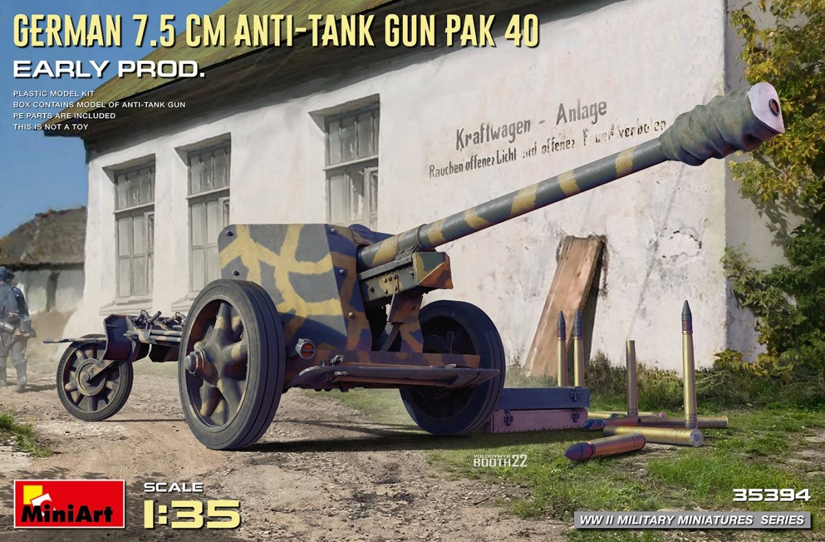 MiniArt 35394 Canon antichar allemand PAK 40 de 7,5 cm. Première version, échelle 1/35