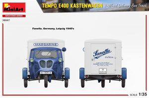 MiniArt 38047 TEMPO E400 KASTENWAGEN 3-WHEEL DELIVERY BOX TRACK 1/35 – Bild 16