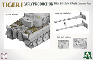 Takom 2195 TIGER I EARLY-PRODUCTION Sd.Kfz.181 Pz.Kpfw.VI Ausf.E Command Tiger 1/35 – immagine 2