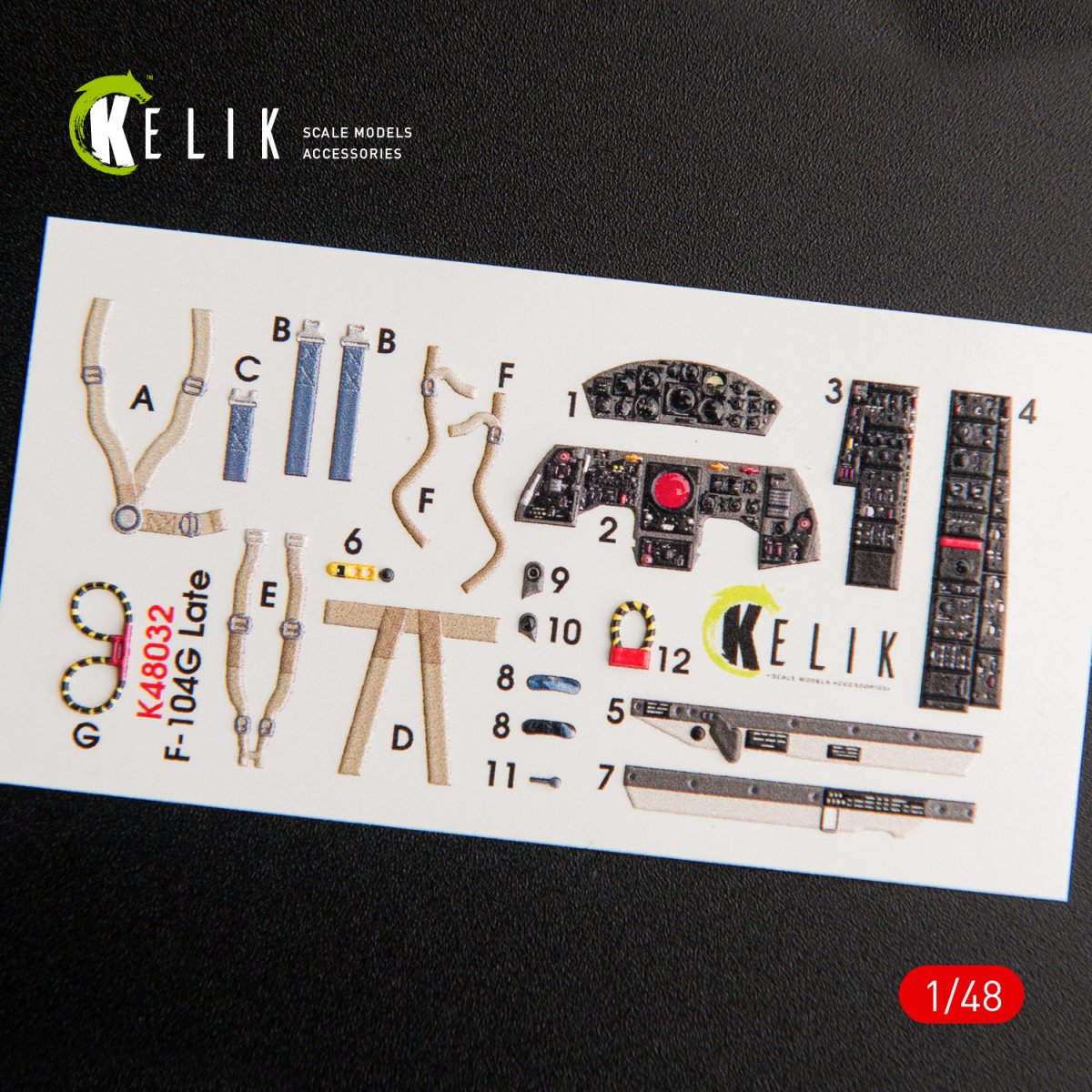 KELIK K48032 F-104G &amp;quot;STARFIGHTER&amp;quot; LATE TYPE INTERIOR 3D DECALS FOR HASEGAWA KIT 1/48 – Bild 2