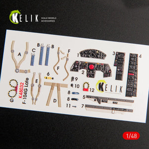 KELIK K48032 F-104G &amp;quot;STARFIGHTER&amp;quot; LATE TYPE INTERIOR 3D DECALS FOR HASEGAWA KIT 1/48 – Bild 2