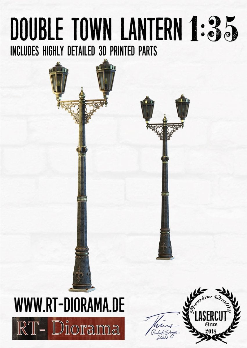 RT-Diorama 35672 Ensemble de lanternes doubles pour la ville (2 pièces) 1/35 – image 2