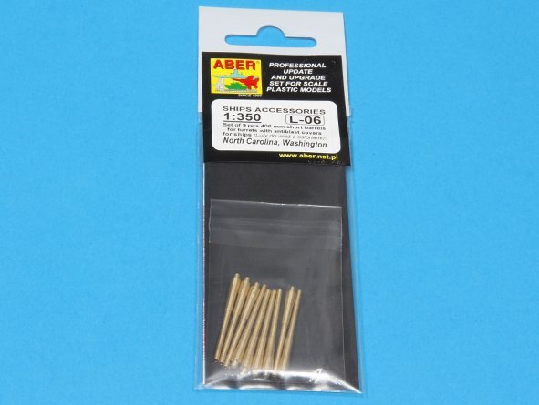 Aber 350L-06 Set of 9pcs 406mm short barrels for US ships for turrets without antiblast covers: North Carolina, Washington 1/350 – imagen 5
