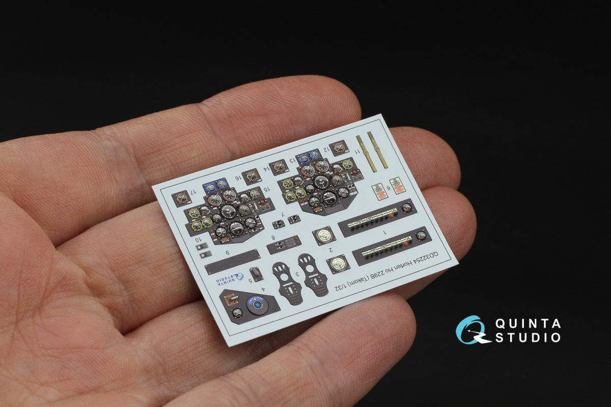 Quinta Studio QD32254 Horten Ho 229B 3D-Printed &amp;amp; coloured Interior on decal paper (Takom) 1/32 – Bild 3