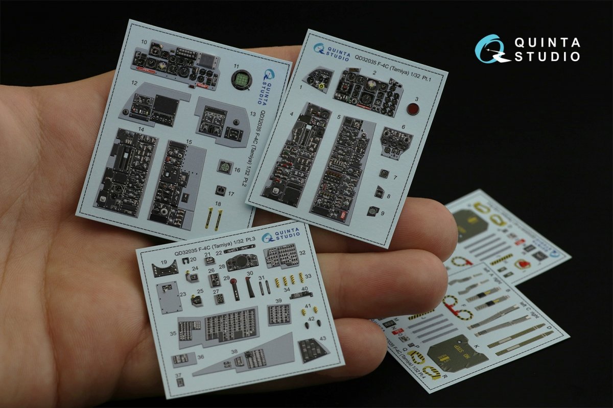 Intérieur imprimé en 3D et coloré sur papier décalcomanie Quinta Studio QD32035 F-4C (pour maquette Tamiya) 1/32  – image 2