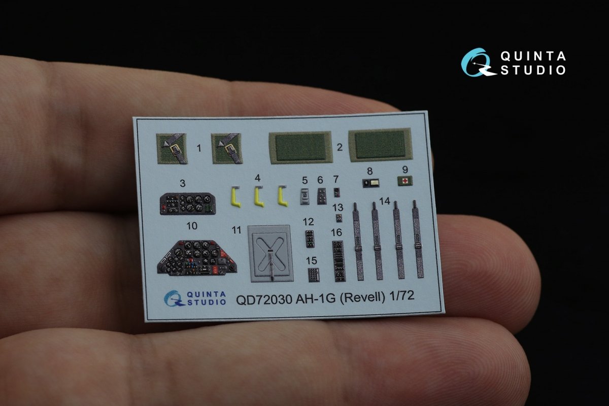 Quinta Studio QD72030 Ah-1G 3D-Printed &amp;amp; coloured Interior on decal paper (Special Hobby/Revell) 1/72 – immagine 2