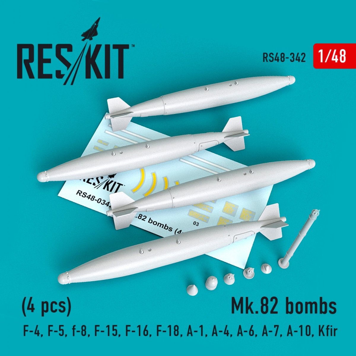 RESKIT RS48-0342 MK.82 BOMBES (4 PIÈCES) 1/48