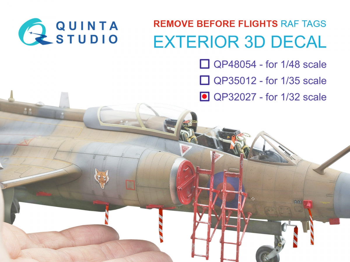 Quinta Studio QP32027 "Remove Before Flight" RAF tags, 29 Pcs 1/32