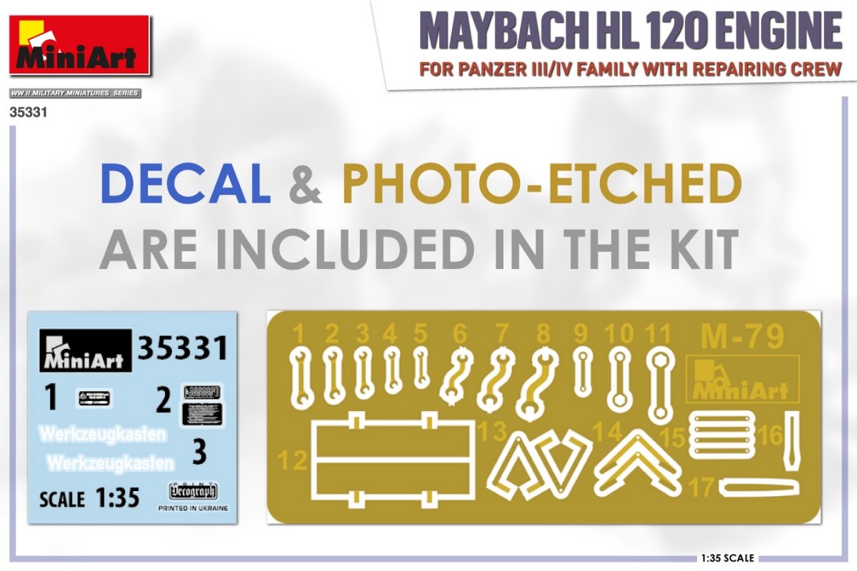 Miniart 35331 MAYBACH HL 120 ENGINE FOR PANZER III/IV FAMILY WITH REPAIR CREW 1/35 – Bild 2