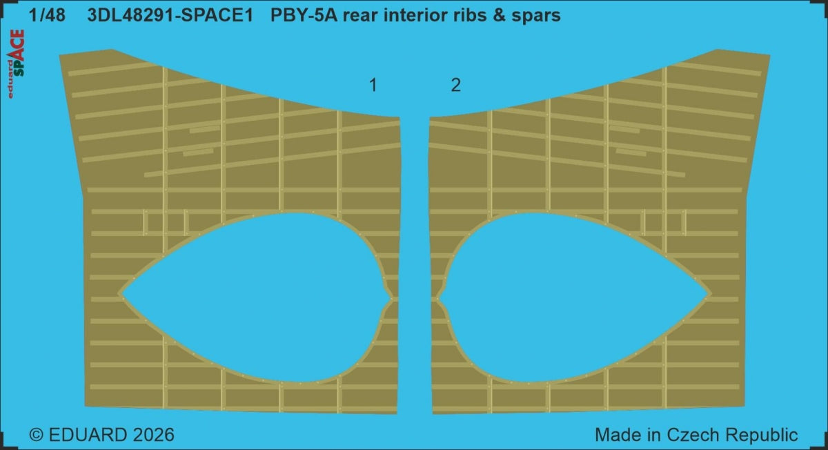 Eduard 3DL48291 Consolidated PBY-5 A Catalina - Rear Interior Ribs &amp; Spars Space Set ICM Kits 1/48