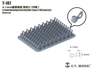 Boucle de verrouillage rotative ET modèle T-187 4,1 mm type 2 (85 pièces)