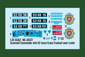 Hobby Boss 85527 Scammell Commander with 62 tonne Crane Fruehauf semi-trailer 1/35 – immagine 3