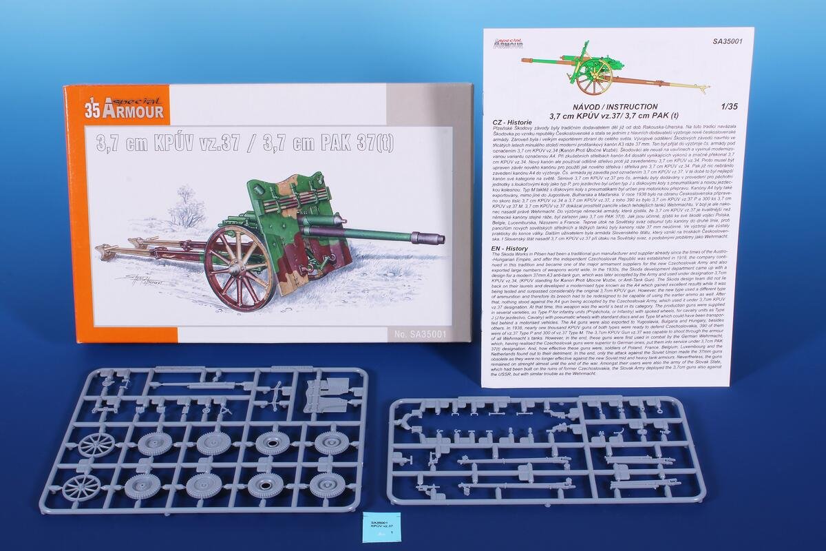 Special Armour 35001 3,7 cm KPUV vz.37 / 3,7 cm PAK 37(t) 1/35 – immagine 2