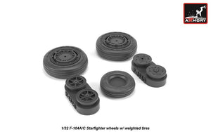 Armory Models AW32302 F-104A/C Starfighter wheels, w/ optional nose wheels, weighted 1/32 – immagine 3