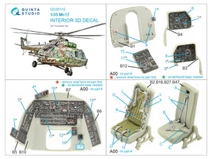 Quinta Studio QD35110 Mi-17 3D-Printed coloured Interior on decal paper (Trumpeter) 1/35 – immagine 2