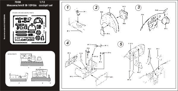 Ensemble cockpit Aires 7008 Messetschmitt Bf 109G 1/72 HASEGAWA – image 2