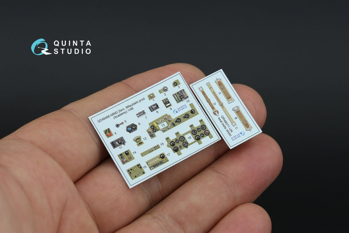 Quinta Studio QD48468 A6M2 Zero (Mitsubishi Prod.) 3D-Printed coloured Interior on decal paper (Academy) 1/48 – immagine 4