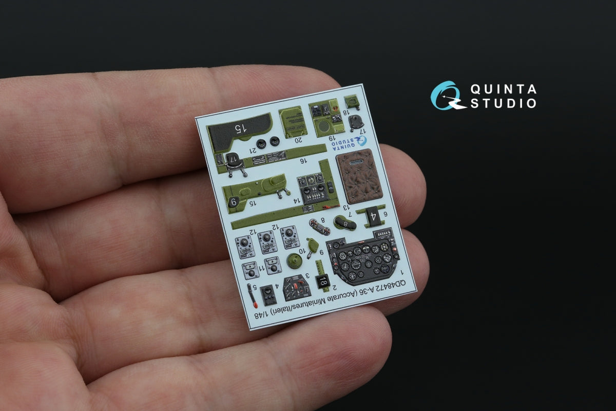 Quinta Studio QD48472 A-36 3D-Printed coloured Interior on decal paper (Accurate Miniatures/Italeri) 1/48 – Bild 7