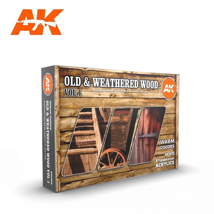 AK Interactive AK11673 3G OLD &amp;amp; WEATHERED WOOD VOL 1 6x17 ml – zdjęcie 2