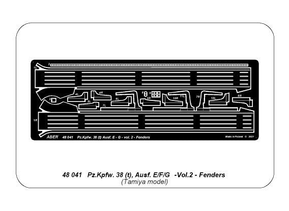 Aber 48041 Pz.Kpfw..38 (t) Ausf. E/F/G Niemiecki czołg Pz.38 (t) cz.2-błotniki / German tank Pz.Kpfw. 38 (t) Ausf.. E/F/G Vol.2-Fenders 1/48 – Bild 5