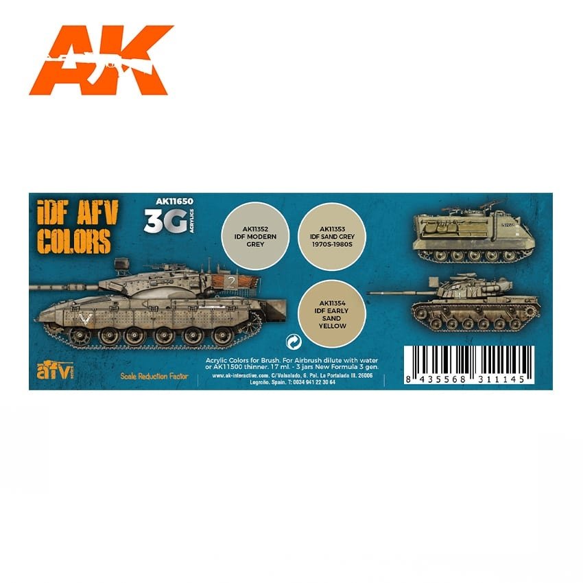 AK Interactive AK11650 3G IDF AFV COLORS 3x17ml – Bild 2