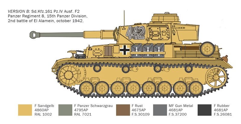 Italeri 6593 Pz.Kpfw.IV F1/F2/G With Afrika Korps Infantry 1/35 – immagine 4