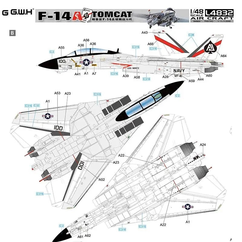 Great Wall Hobby L4832 F-14A Tomcat 1/48 – immagine 2