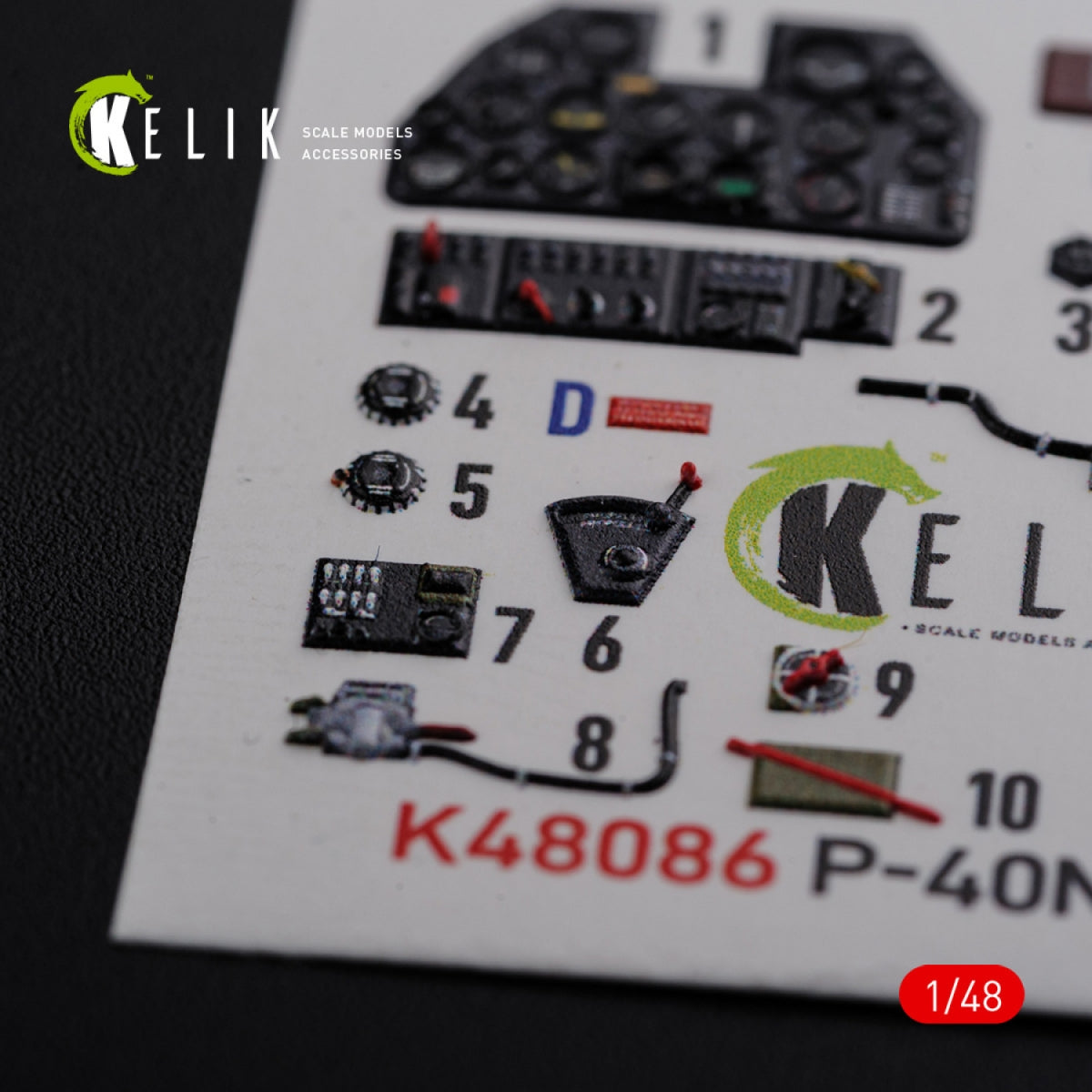 KELIK K48086 P-40N interior 3D decals for Academy kit 1/48 – Bild 4