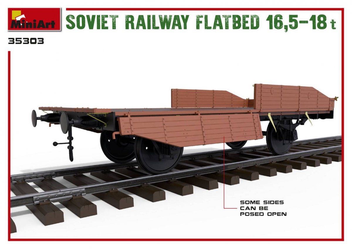 MiniArt 35303 Soviet Railway Flatbed 16,5-18t 1/35 – immagine 5