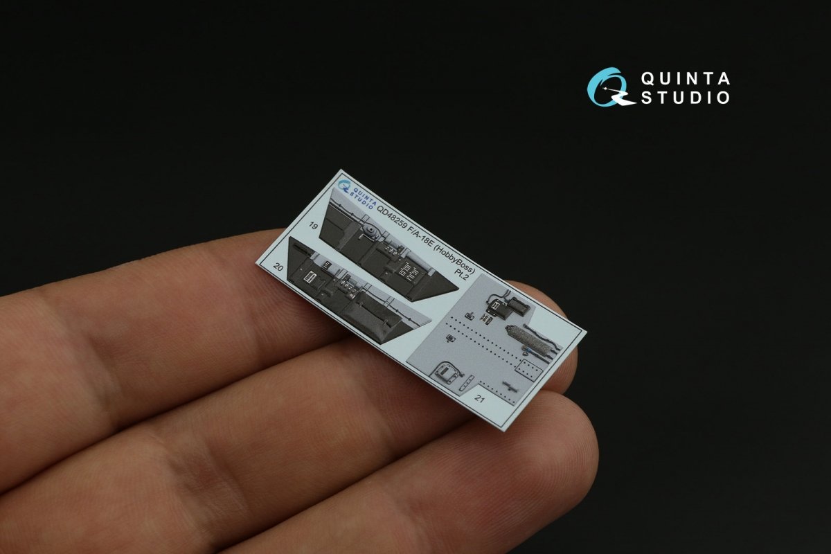 Quinta Studio QD48259 F/A-18E 3D-Printed &amp;amp; coloured Interior on decal paper (HobbyBoss) 1/48 – Bild 5