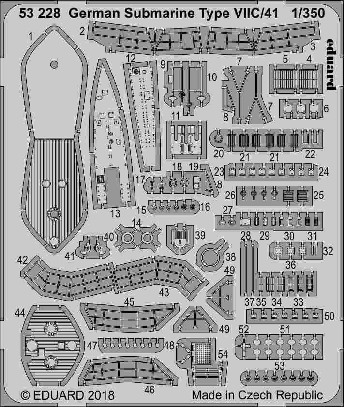 Eduard 53228 German Submarine Type VIIC/41 REVELL 1/350