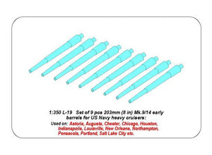 Aber 350L-19 Set of 9 pcs 203 mm barrels for New Orleans type 1/350 – Bild 4