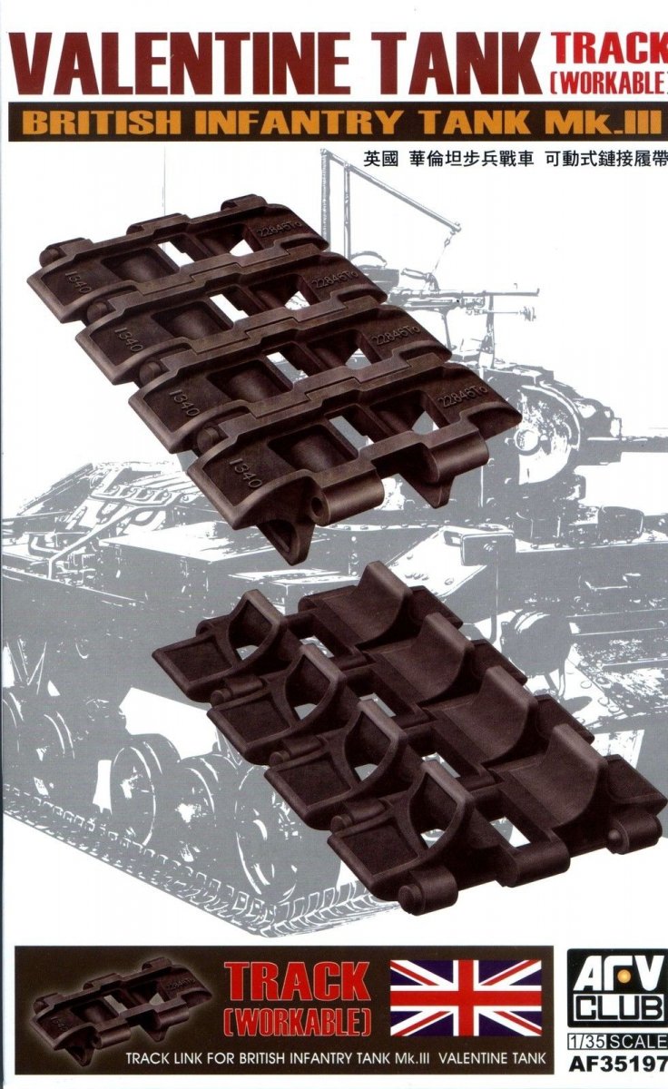 AFV Club 35197 Chenilles fonctionnelles pour char d'infanterie britannique Valentine Mk.III 1/35