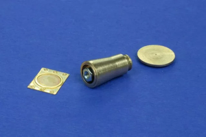 RB Model 35A09 Railroad flat buffer turned and photo etch brass kit set contains two buffers 1/35 – image 4