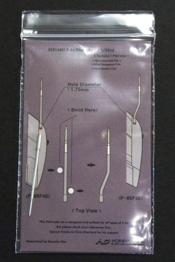 HobbyDecal MT32016V1 F-86 Pitot tube set 1/32