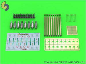 Master AM-24-012 British 3in Rocket RP-3 with 60LB SAP heads (8pcs) 1/24