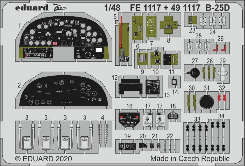 Eduard 491117 B-25D 1/48 REVELL – immagine 2