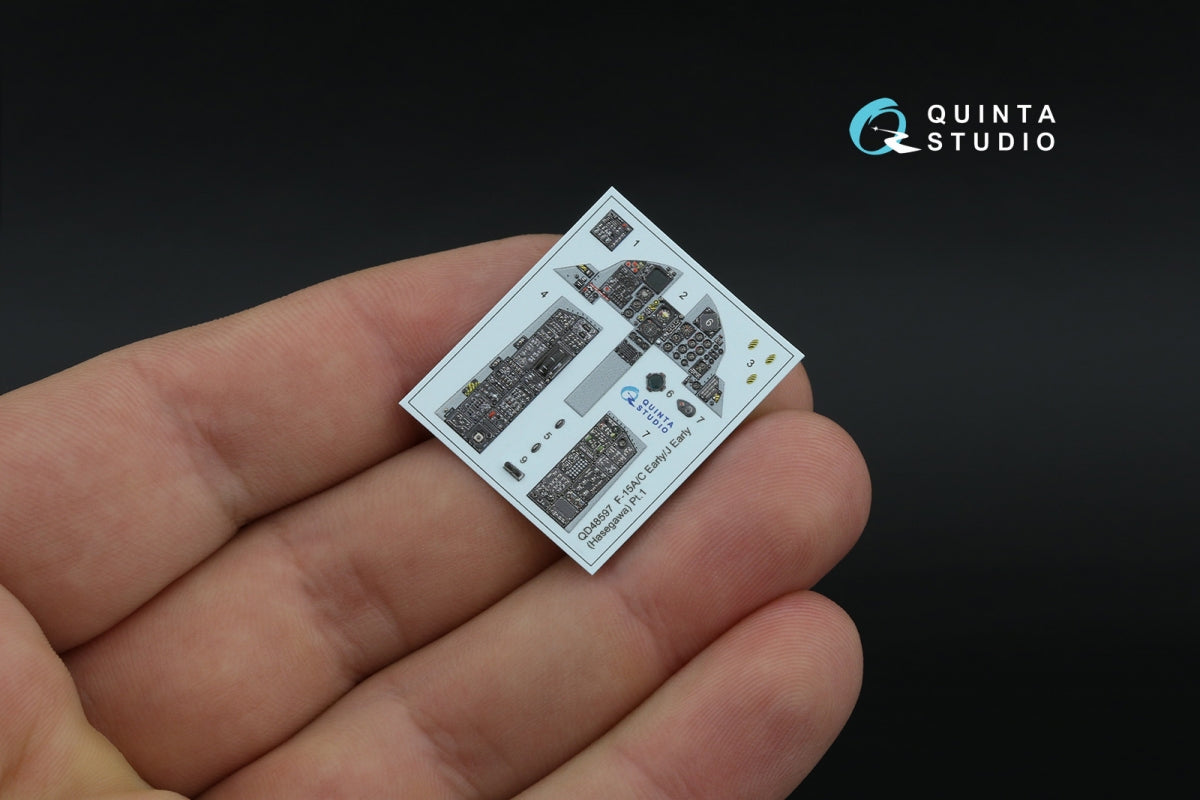 Quinta Studio QDS-48597 F-15A/F-15C Early/F-15J Early 3D-Printed &amp;amp; colored Interior on decal paper (Hasegawa) (Small version) 1/48 – image 4