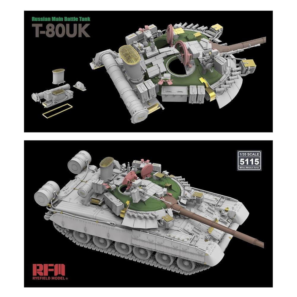 Rye Field Model 5115 Russian T-80UK Main Battle tank 1/35 – imagen 5