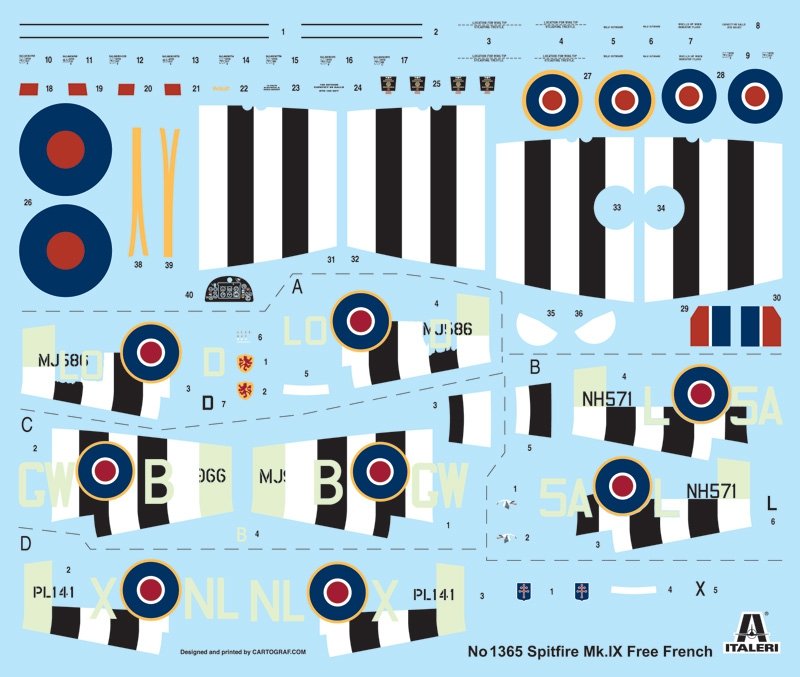 Italeri 1365 SPITFIRE Mk .IX Free French 1/72 – Bild 2