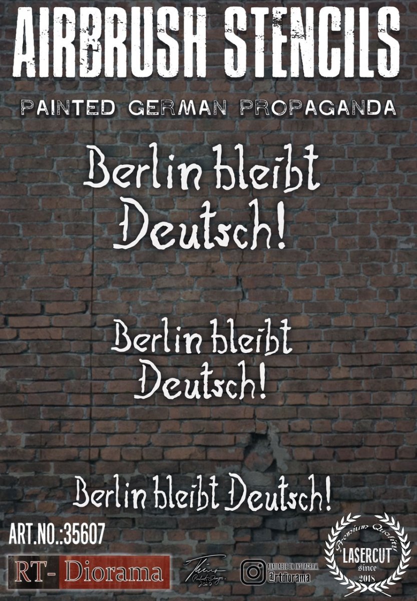 Pochoir aérographe RT-Diorama 35607 : Propagande allemande peinte 1/35