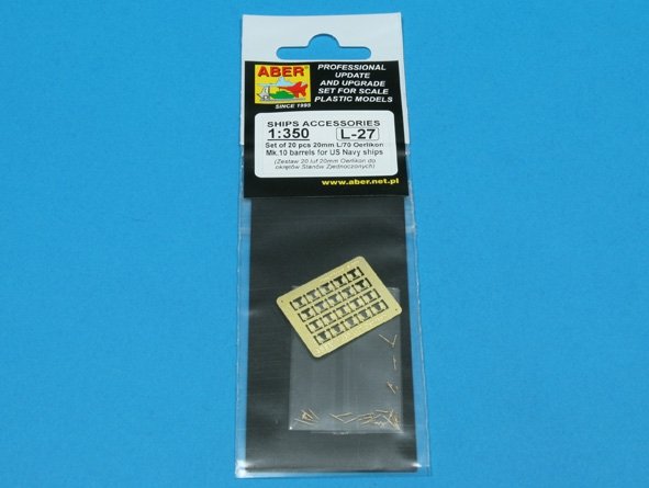 Aber 350L-27 Set of 20 pcs 20 mm L/70 Oerlikon Mk.10 barrels for US Navy ships 1/350 – image 5