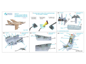 Quinta Studio QD72173 Blackburn Buccanneer S.2B Late 3D-Printed &amp;amp; colored Interior on decal paper (Airfix) 1/72 – image 3